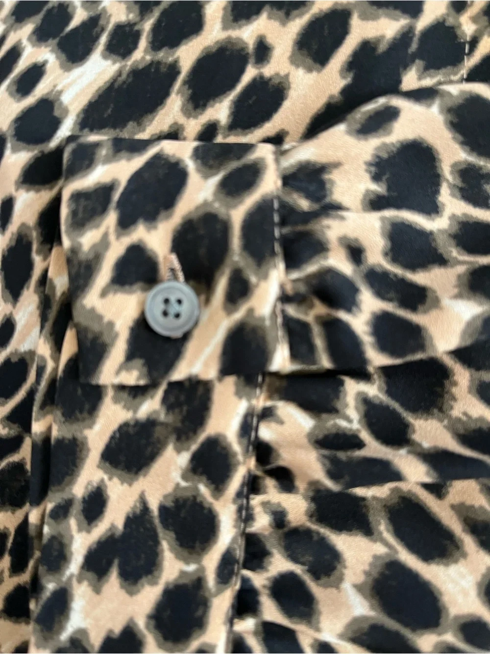 J. Crew Animal Print Long Sleeve Button Down Blouse with a Tie